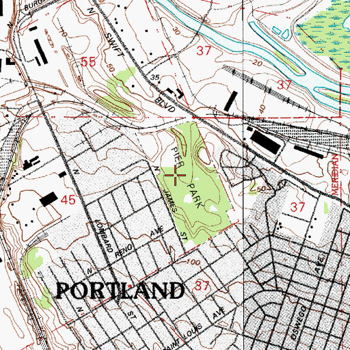 Topographic Map of Pier City Park, OR