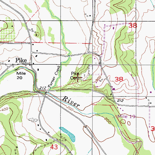 Topographic Map of Pike Cemetery, OR