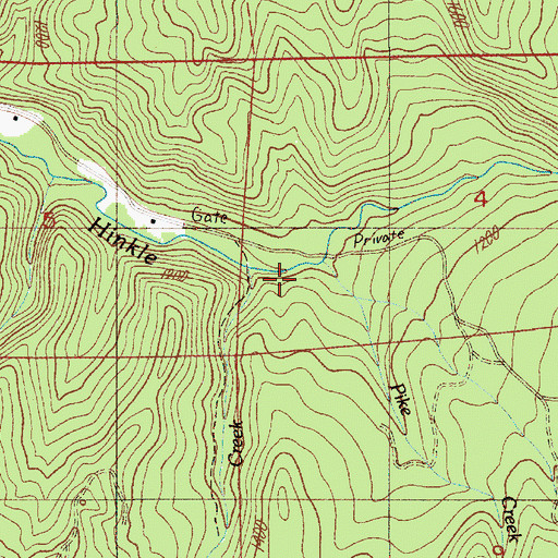 Topographic Map of Pike Creek, OR