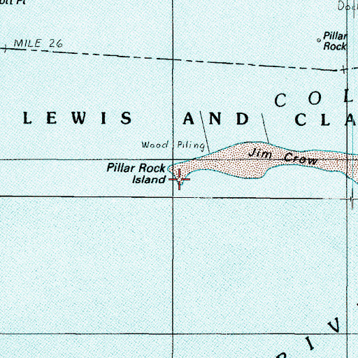 Topographic Map of Pillar Rock Island, OR