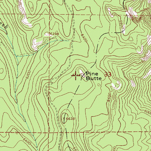 Topographic Map of Pine Butte, OR