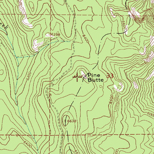 Topographic Map of Pine Butte, OR