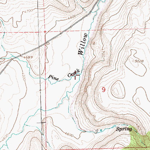 Topographic Map of Pine Creek, OR