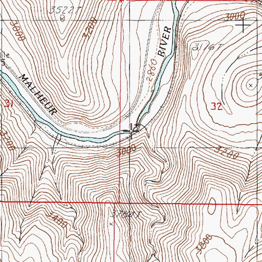 Topographic Map of Pine Creek, OR