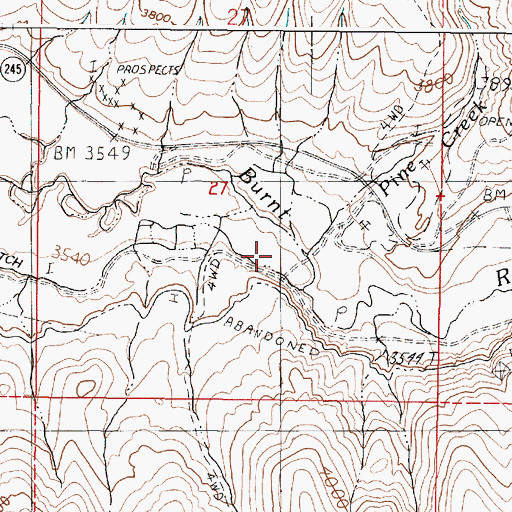 Topographic Map of Pine Creek, OR
