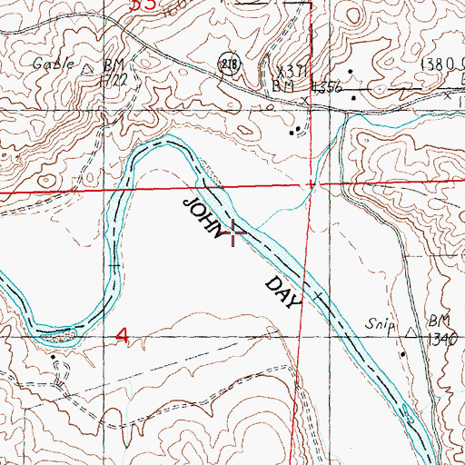 Topographic Map of Pine Creek, OR