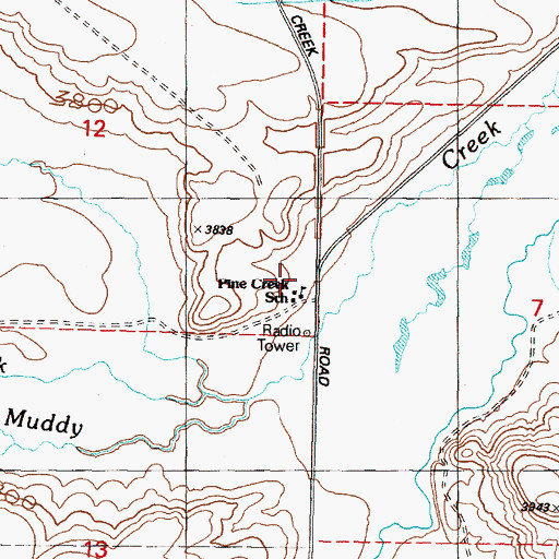 Topographic Map of Pine Creek Elementary School, OR