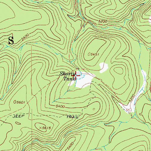 Topographic Map of Shorty Tank, AZ