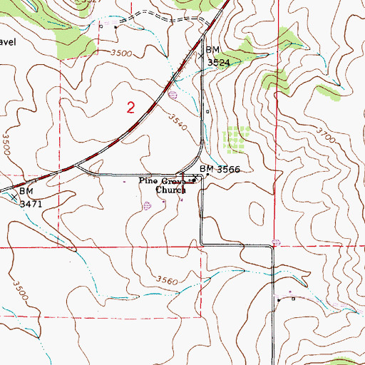 Topographic Map of Pine Grove Church, OR