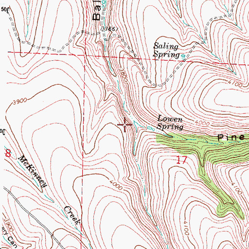 Topographic Map of Pine Hollow, OR