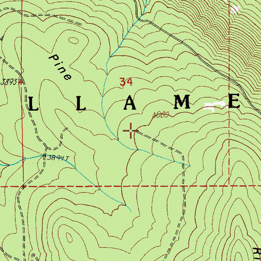 Topographic Map of Pine Ridge, OR