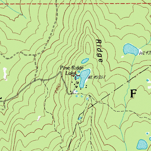 Topographic Map of Pine Ridge Lake, OR