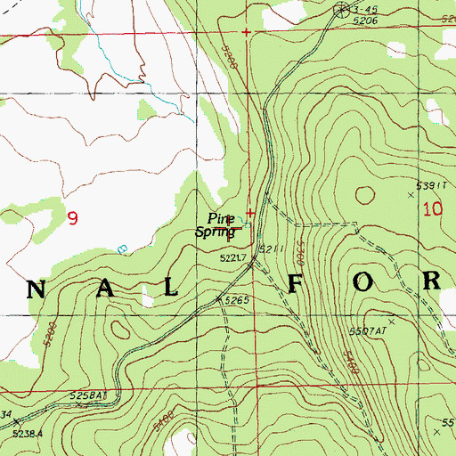 Topographic Map of Pine Spring, OR