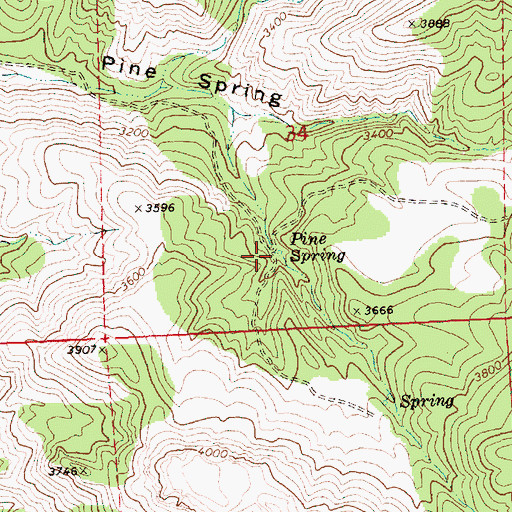 Topographic Map of Pine Spring, OR