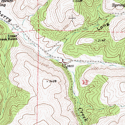 Topographic Map of Pine Spring Hollow, OR