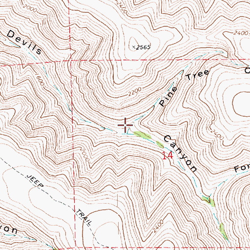 Topographic Map of Pine Tree Canyon, OR