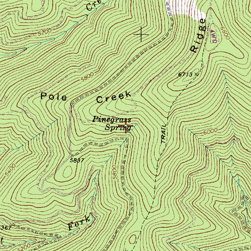 Topographic Map of Pinegrass Spring, OR