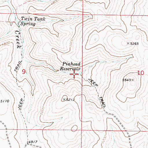 Topographic Map of Pinhead Reservoir, OR