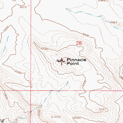 Topographic Map of Pinnacle Point, OR