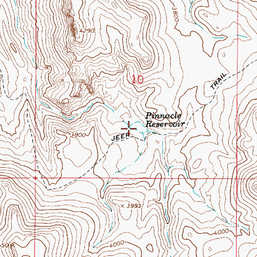 Topographic Map of Pinnacle Reservoir, OR
