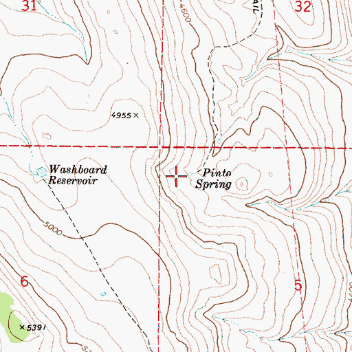 Topographic Map of Pinto Spring, OR