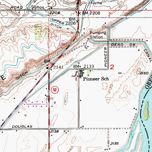 Topographic Map of Pioneer Elementary School, OR
