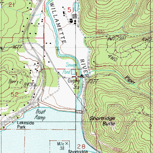 Topographic Map of Piper Creek, OR
