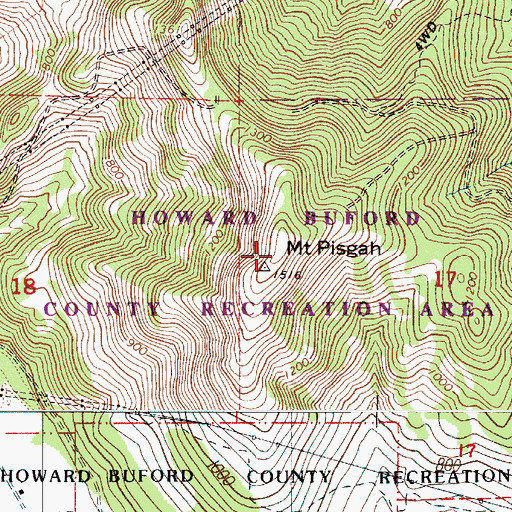 Topographic Map of Mount Pisgah, OR