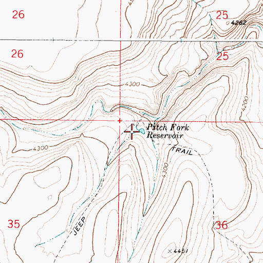 Topographic Map of Pitch Fork Reservoir, OR