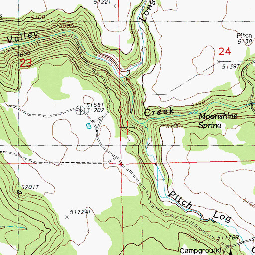 Topographic Map of Pitch Log Creek, OR