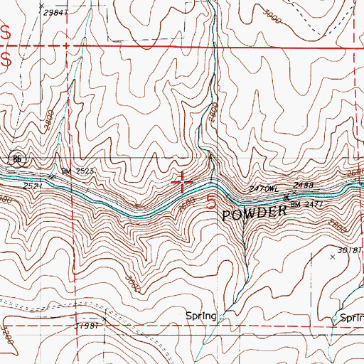 Topographic Map of Pittsburg Gulch, OR