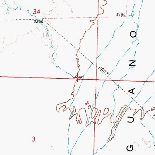 Topographic Map of Piute Creek, OR