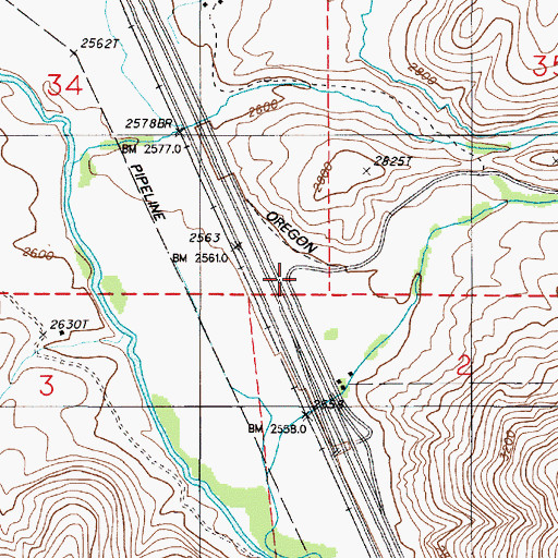 Topographic Map of Plano School (historical), OR