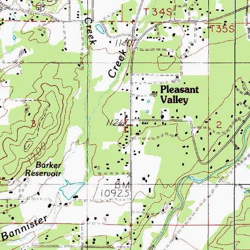Topographic Map of Pleasant Valley, OR