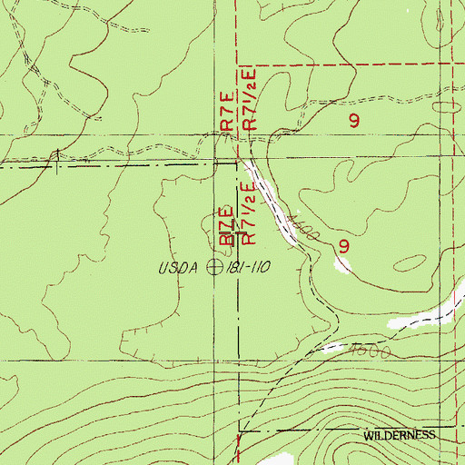 Topographic Map of Pocket Way, OR