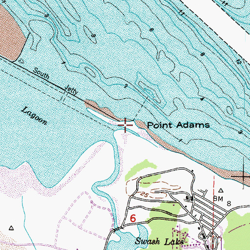 Topographic Map of Point Adams, OR