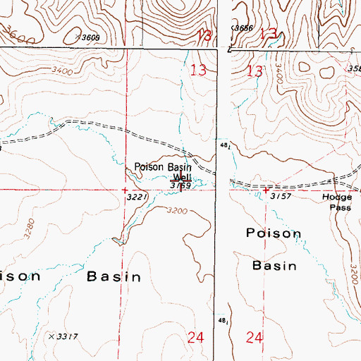 Topographic Map of Poison Basin Well, OR