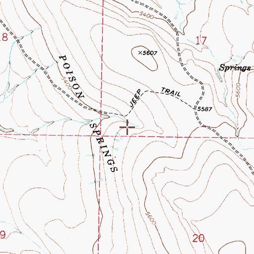 Topographic Map of Poison Springs, OR