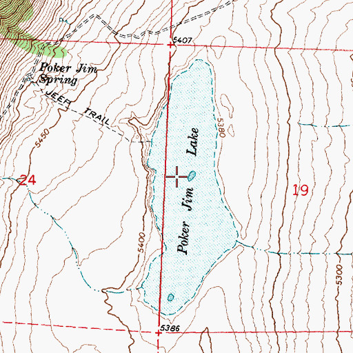 Topographic Map of Poker Jim Lake, OR