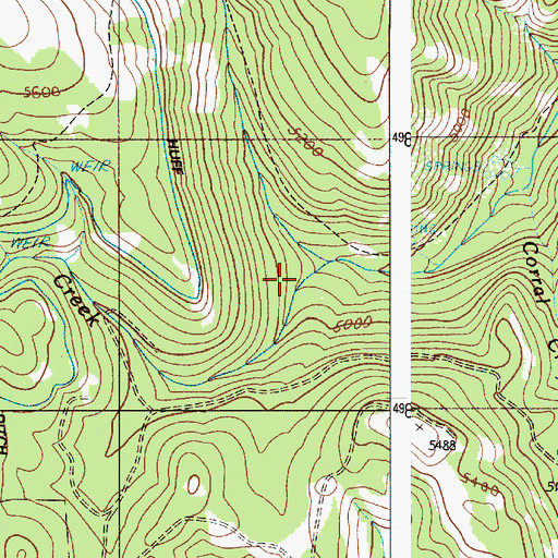Topographic Map of Pole Creek, OR