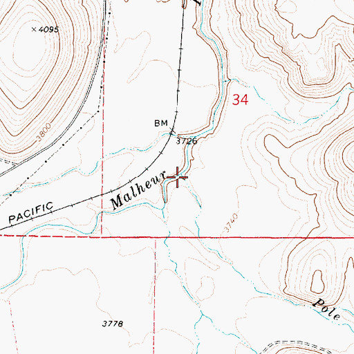 Topographic Map of Pole Creek, OR