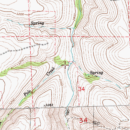 Topographic Map of Pole Creek, OR
