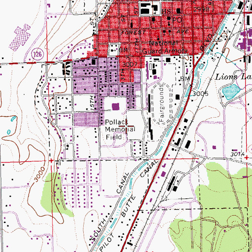 Topographic Map of Pollack Memorial Field, OR