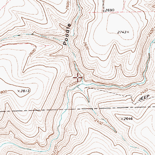 Topographic Map of Poodle Canyon, OR