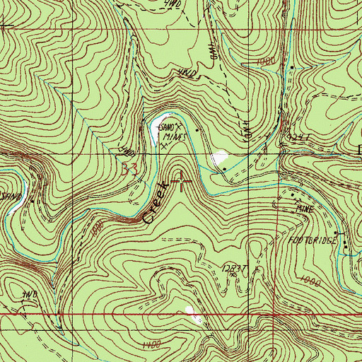 Topographic Map of Poorman Creek, OR