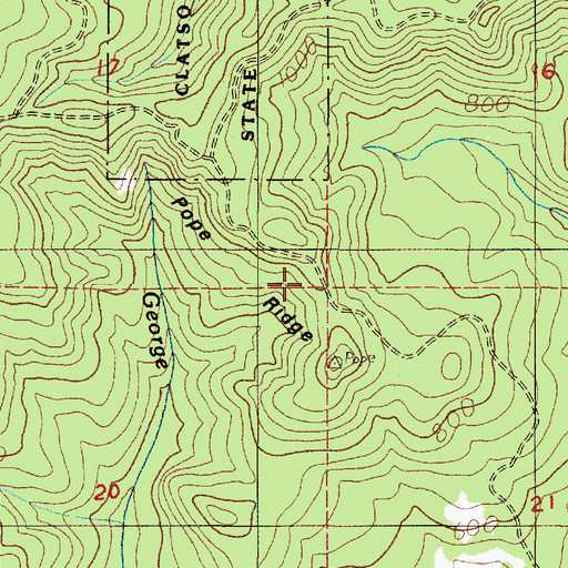 Topographic Map of Pope Ridge, OR