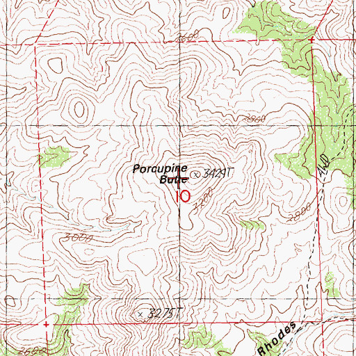 Topographic Map of Porcupine Butte, OR