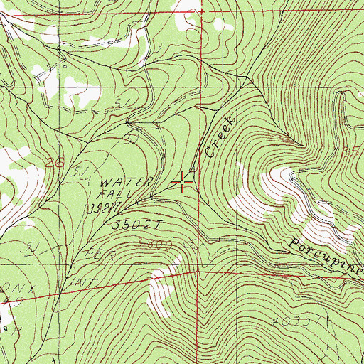Topographic Map of Porcupine Creek, OR