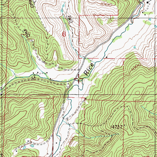 Topographic Map of Porter Creek, OR