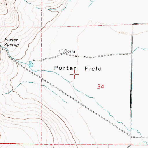 Topographic Map of Porter Field, OR